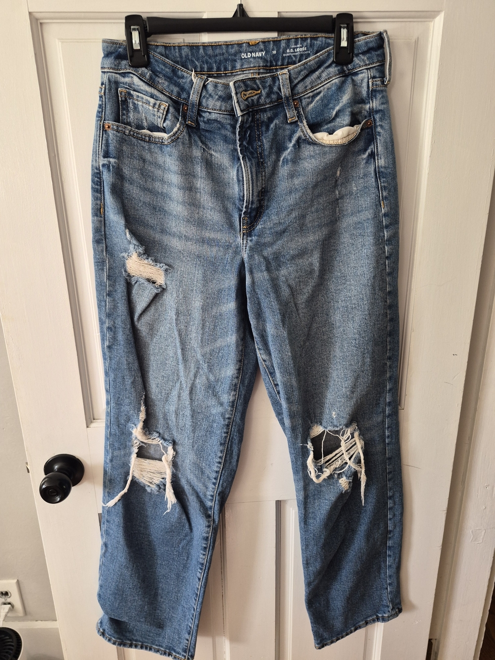 Old Navy High-Rise Distressed Women’s Jeans - Light Blue